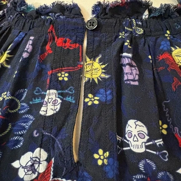 Zadig & Voltaire Theresa Tatoo Pirate Print, Viscose Blue Blouse. Relaxed fit. - Picture 2 of 16